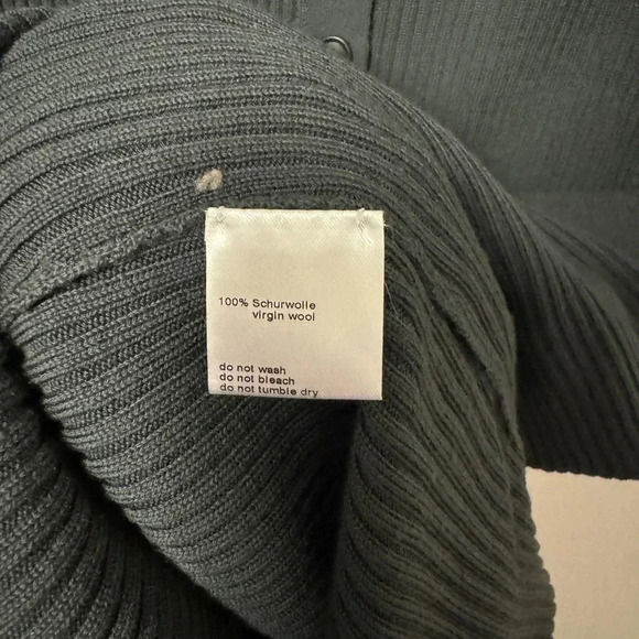 NWOT $1990 AKRIS Long Ribbed Cardigan Sweater - Collared Dress Virgin Wool - Picture 9 of 11